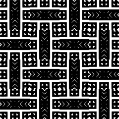 Vector monochrome pattern, Abstract texture for fabric print, card, table cloth, furniture, banner, cover, invitation, decoration, wrapping.seamless repeating pattern.Black and white color.