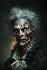 Evil Wicked Zombie Halloween Illustration
