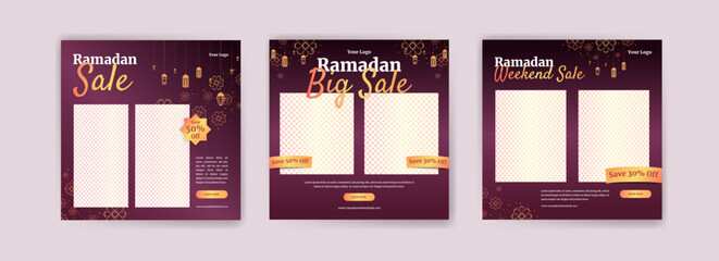 Ramadan sale promo discount banner ad template