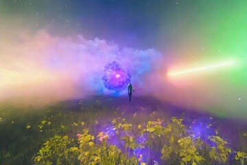 rainbow sky euphoric atmosphere generative ai 