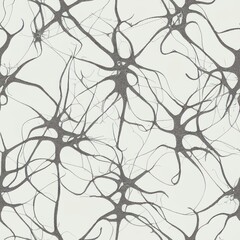 Neurons seamless pattern texture, brain anatomy pattern, neural network texture, cognitive learning design, artificial intelligence neuroscience texture, generative ai