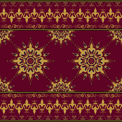 Folk ethnic seamless pattern in vector illustration design for mat, fabric, wrapping paper, carpet, scarf, tile and more