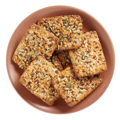 Cookies with seeds on a plate