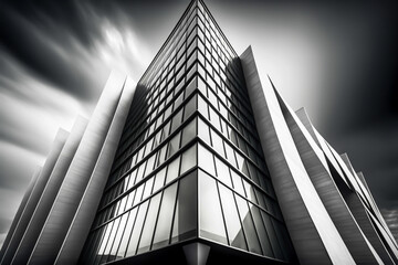architecture modern black and white, generative ai, building,