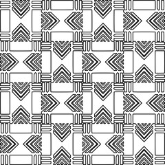 Stylish texture with figures from lines.Abstract geometric black and white pattern for web page, textures, card, poster, fabric, textile. Monochrome graphic repeating design. 