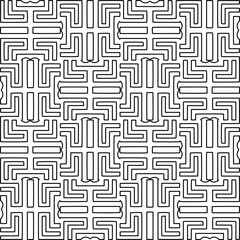 Stylish texture with figures from lines.Abstract geometric black and white pattern for web page, textures, card, poster, fabric, textile. Monochrome graphic repeating design. 