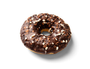 Chocolate donuts isolated on a white background