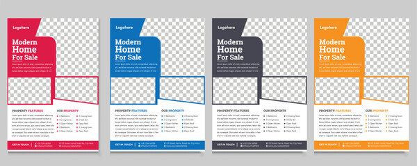 Real Estate Flyer Design bundle, Real Estate Flyer with Blue Accents, Corporate Business Flyer, property sale flyer, Flyer Design Template