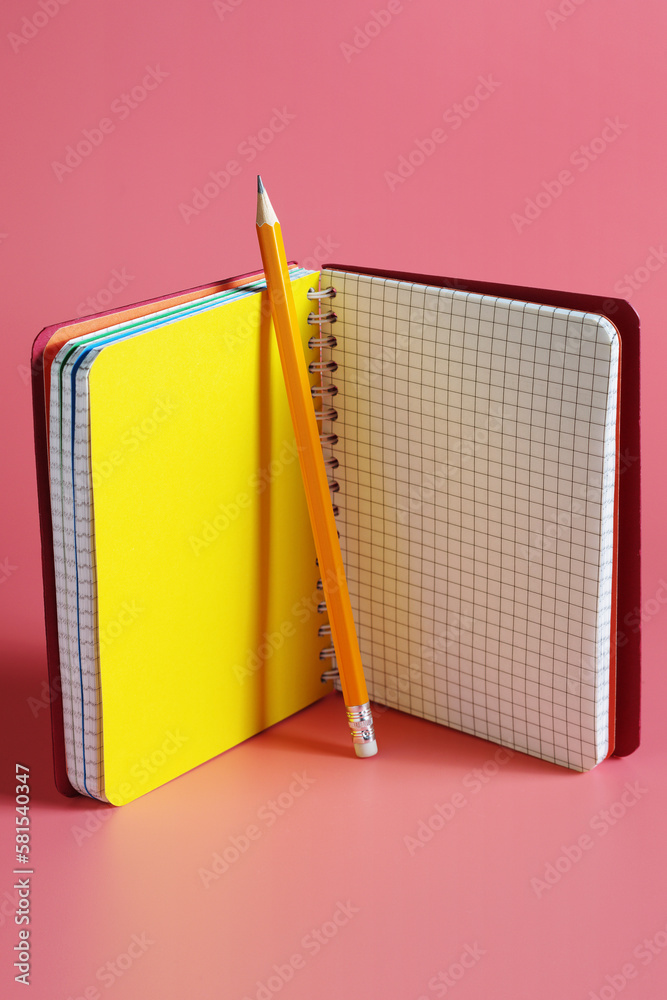 Wall mural notepad and pencil