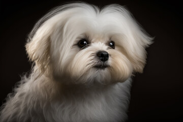 Naklejka na ściany i meble Adorable Studio Photoshoot of Maltese Dog: Capturing the Cutest Moments