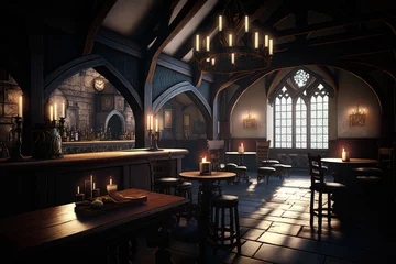 Fotobehang castle tavern interior © Tomislav