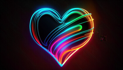 heart love romance symbol icon with dark background Generative AI, Generativ, KI