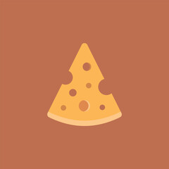 Vector illustration of cheese icon, cheese with holes, milk cheese.