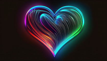 heart love romance symbol icon with dark background Generative AI, Generativ, KI