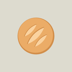 Vector illustration of round bread icon.