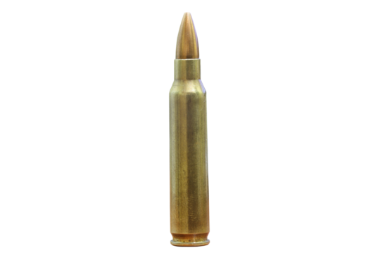 223 caliber rifle ammo on transparent background