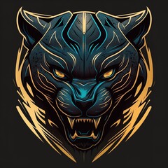 Panther team logo, team mascot, generative ai