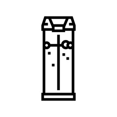 soap dispenser bathroom interior line icon vector illustration