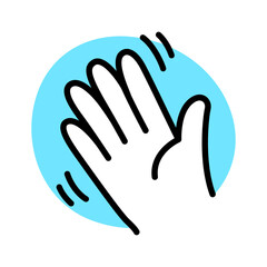 Waving hand cartoon doodle icon