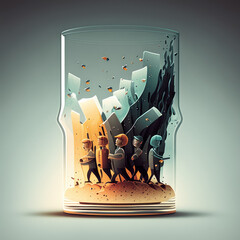 people in glass