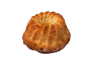 Cake made of cottage cheese isolated on a white background.