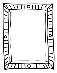 Obraz premium Decorative rectangle frame. Doodle line pattern border