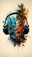 Music, modern, retro, microphone, piano, guitar, techno music, beautiful colors, wallpaper,  background, melody