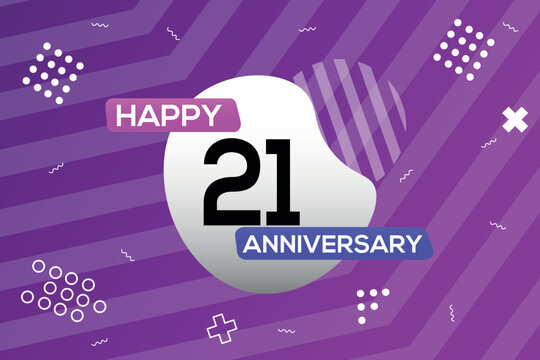21st year anniversary logo vector design anniversary celebration  with colorful geometric shapes  abstract illustration   