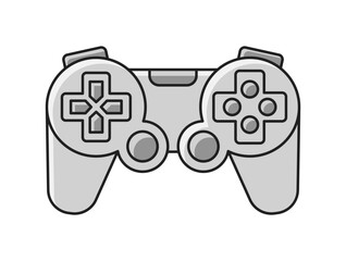 Game item icon. Retro sticker with modern controller with buttons and sticks for video games. Joystick or gamepad for gaming. Cartoon flat vector illustration isolated on white background
