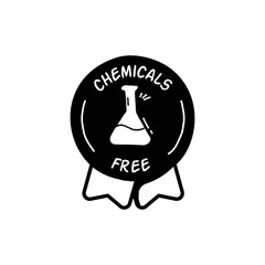 Chemicals Free Badge. Vector with hand-drawn touch.