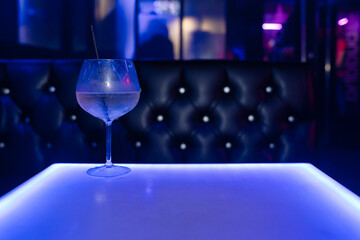 glass of wine on a table