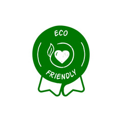 Eco-Friendly vector badge. Vector with hand-drawn touch.