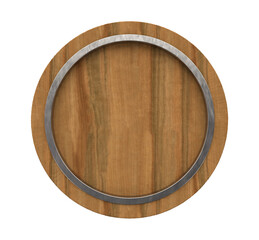 Circular wooden panel with metal