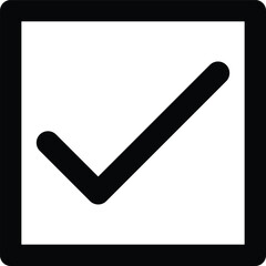 check mark icon in square vector illustration . yes sign . approved icon . confirm symbol