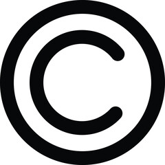 copyright icon vector isolated on white background