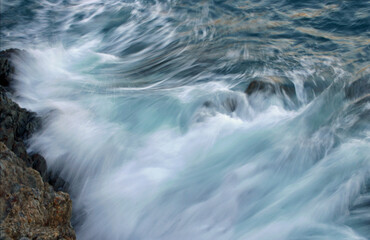 water flowing over rocks