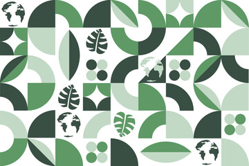 Earth Day. April 22. Seamless geometric pattern. Template for background, banner, card, poster. Vector EPS10 illustration.