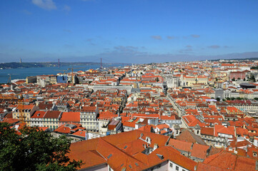 Naklejka na ściany i meble Portugal, Lisbon view from Saint George castle