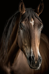 Horse Portrait, Equine, Generative AI