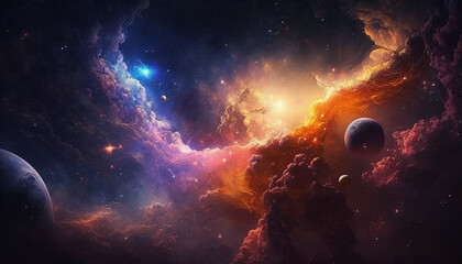 Obraz na płótnie Canvas galaxy in space, generative ai