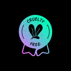 Cruelty-Free vector badge icon illustration. Animal-Friendly Icon.