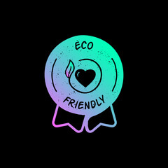 Eco-Friendly vector badge. Vector icon with hand-drawn touch.