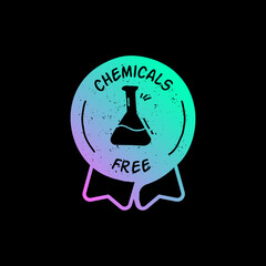 Chemicals-Free vector badge icon.