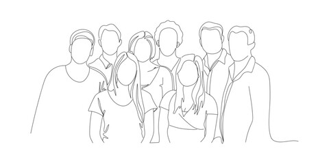 Big family on white background