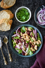 Prepared three beans salad