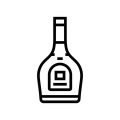 brandy glass bottle line icon vector illustration