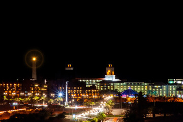 Fototapeta na wymiar panoramic view of maspalomas at night, gran canaria, spain