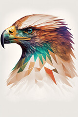 Eagle bird portrait geometric pattern