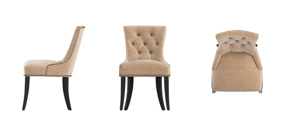 chair isolate on a transparent background, interior furniture, 3D illustration, cg render