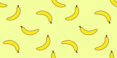 Obraz na płótnie Canvas Seamless banana fruits pattern wallpaper